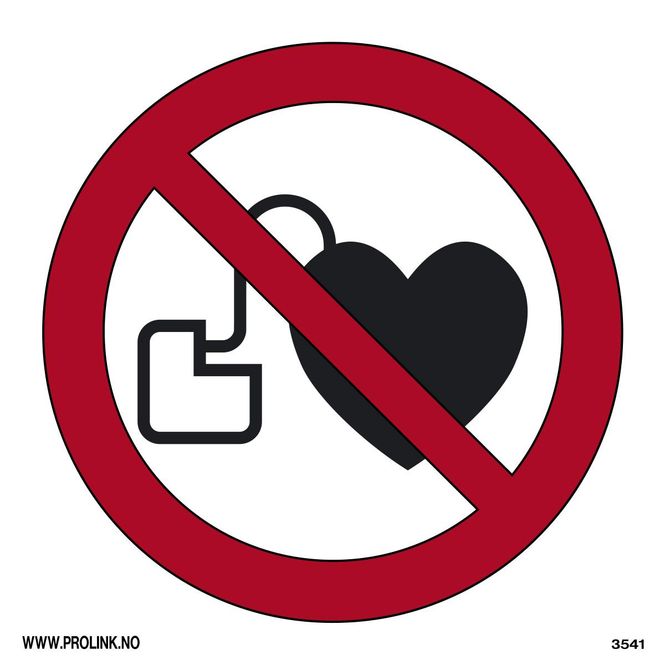 Hovedbilde Ingen adgang for personer med pacemaker - PVC